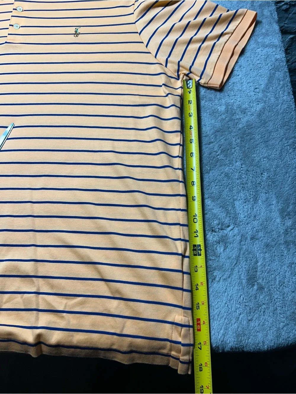Polo Ralph Lauren Classic Fit Striped Polo Shirt Orange Blue XXL